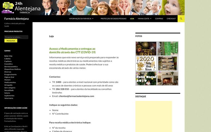 Screenshot of farmaciaalentejana.com