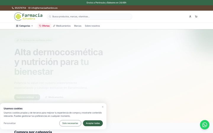 Screenshot of farmaciaalhambra.com