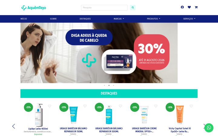 Screenshot of farmaciaaquemtejo.pt