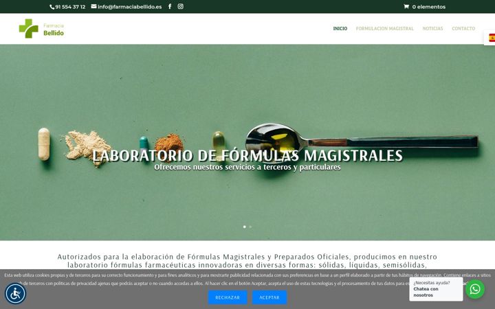 Screenshot of farmaciabellido.es
