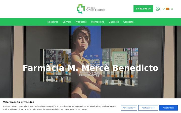 Screenshot of farmaciabenedicto.com