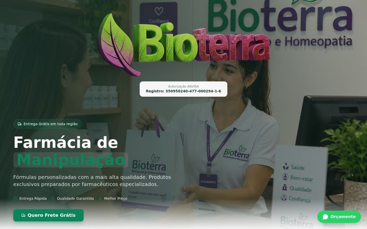 Screenshot του farmaciabioterra.com.br