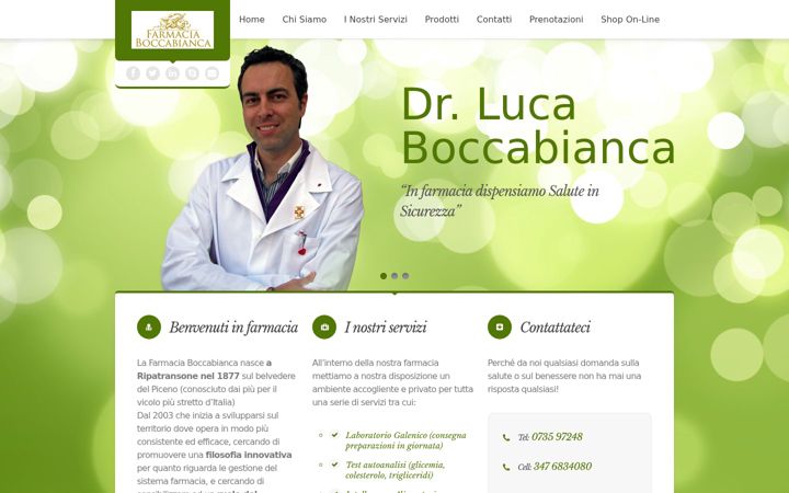Screenshot of farmaciaboccabianca.com