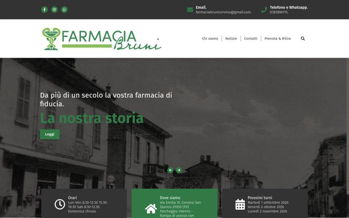 Capture d'écran de farmaciabrunicorvino.it