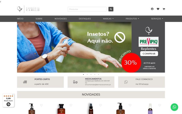 Screenshot of farmaciacamelo.pt