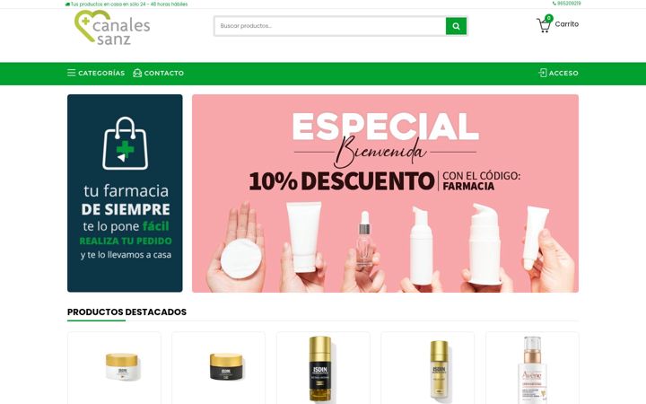 Screenshot of farmaciacanalessanz.es