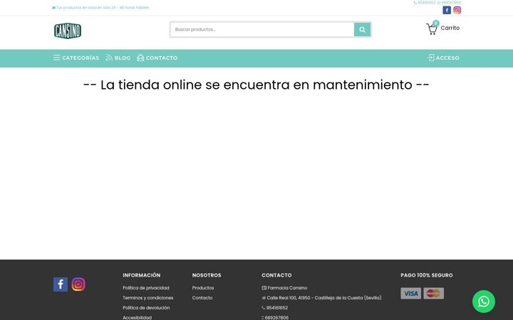 Screenshot of farmaciacansino.es