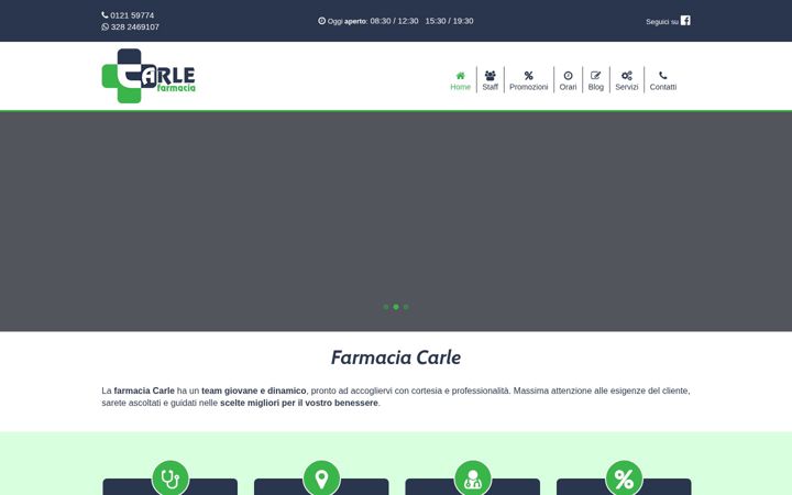 Capture d'écran de farmaciacarle.it