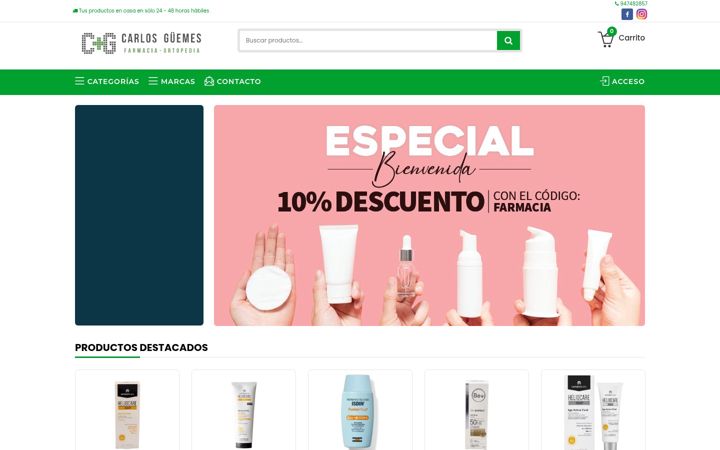 Screenshot of farmaciacarlosguemesruiz.com