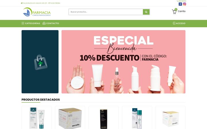 Screenshot of farmaciacarolinaholgado.com