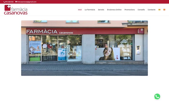 Screenshot του farmaciacasanovas.es