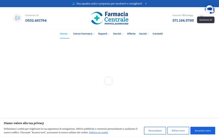 Screenshot of farmaciacentralepontelagoscuro.it