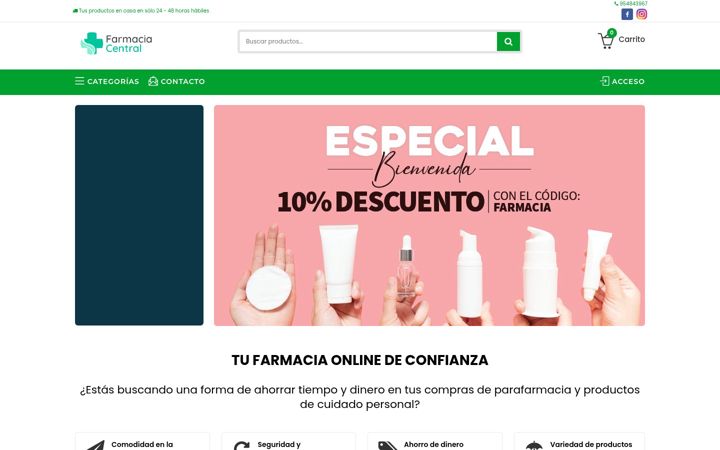 Screenshot of farmaciacentralmarchena.com