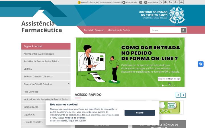Screenshot of farmaciacidada.es.gov.br