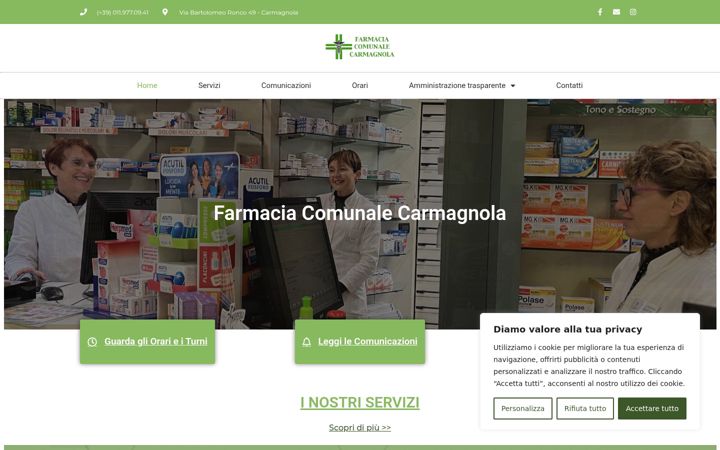 Capture d'écran de farmaciacomunalecarmagnola.it