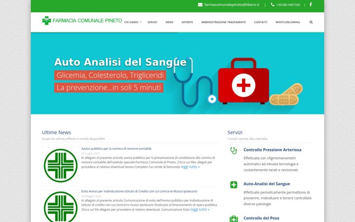 Capture d'écran de farmaciacomunalepineto.it
