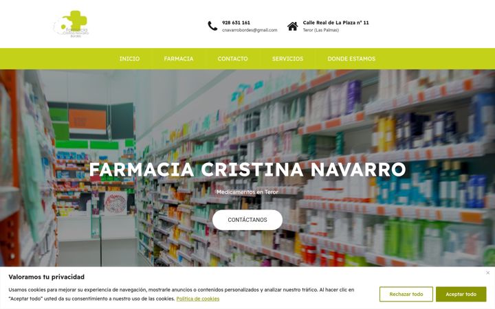 Screenshot of farmaciacristinanavarro.com