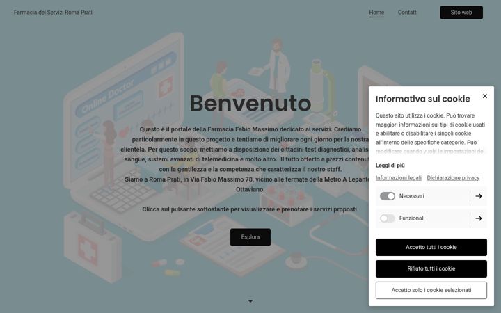 Screenshot of farmaciadeiserviziromaprati.it