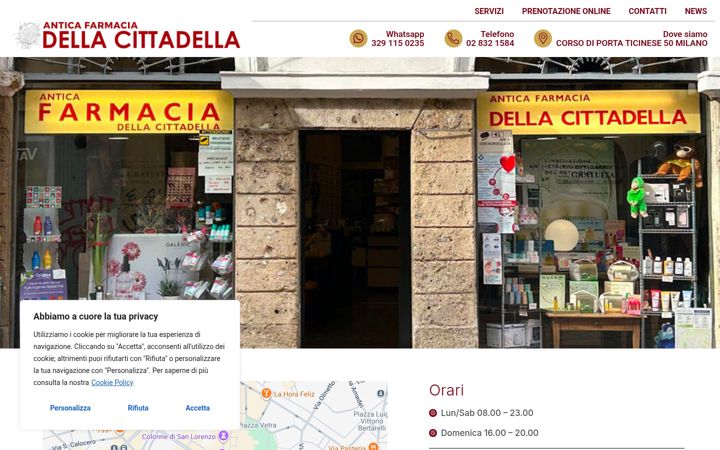 Screenshot of farmaciadellacittadella.it
