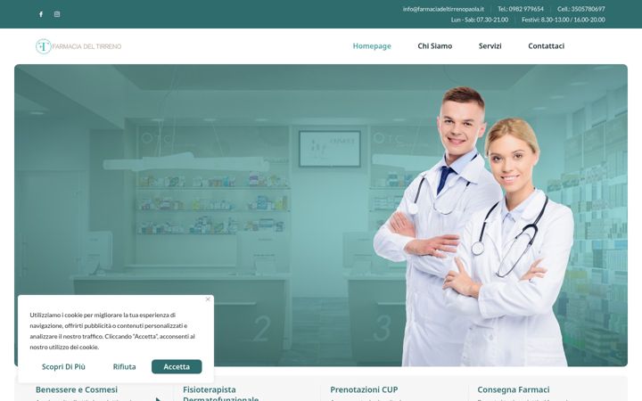 Captura de pantalla de farmaciadeltirrenopaola.it