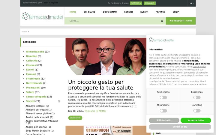 Captura de pantalla de farmaciadimattei.it