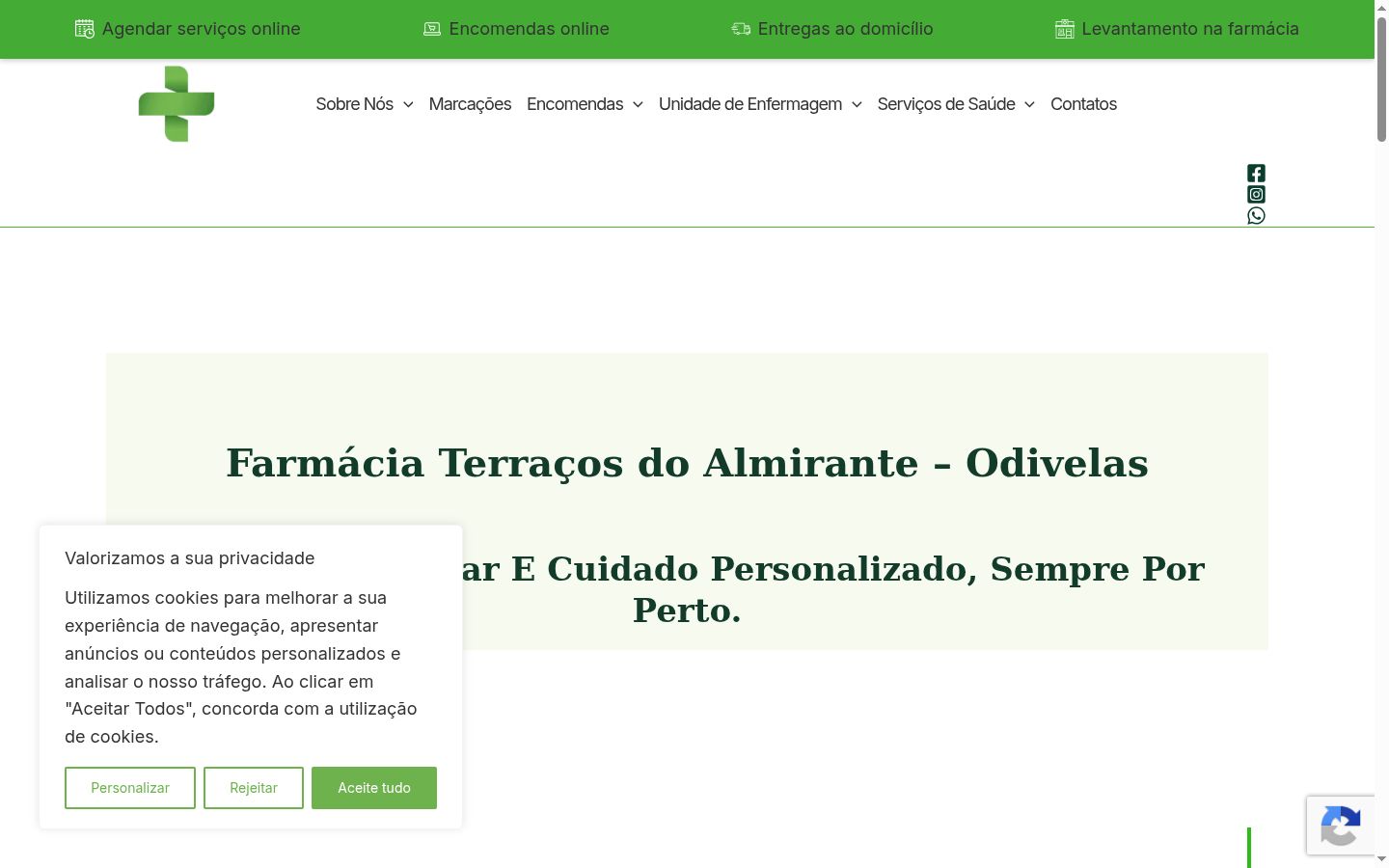 Captura de pantalla del banner de consentimiento mostrado antes de cualquier interacción