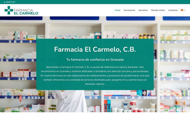 Screenshot of farmaciaelcarmelocb.es
