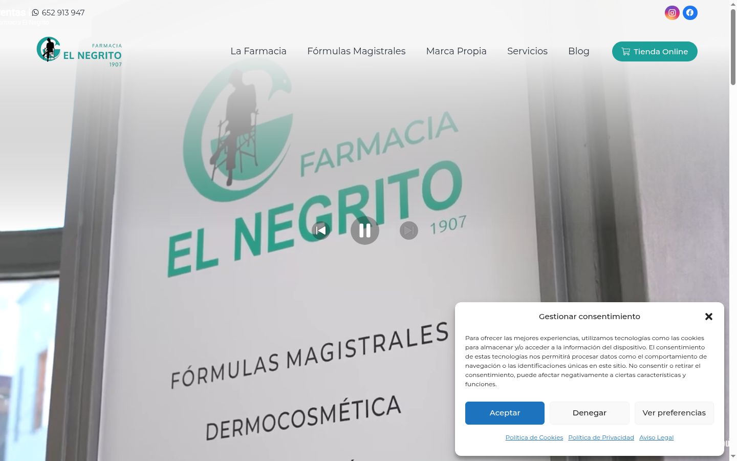 Screenshot del banner di consenso mostrato prima di qualsiasi interazione