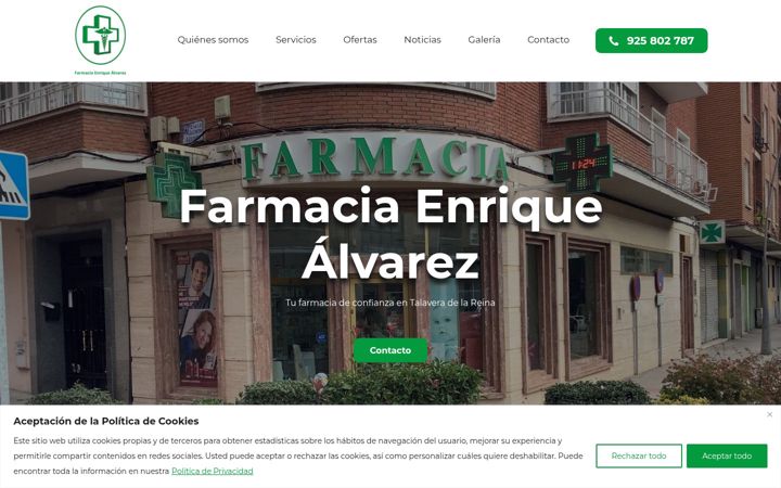Screenshot του farmaciaenriquealvarezdellano.es