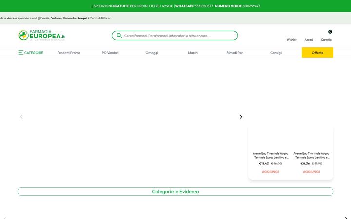 Capture d'écran de farmaciaeuropea.it