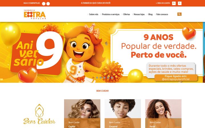 Screenshot του farmaciaextrapopular.com.br
