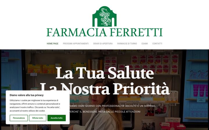 Screenshot of farmaciaferretti.com