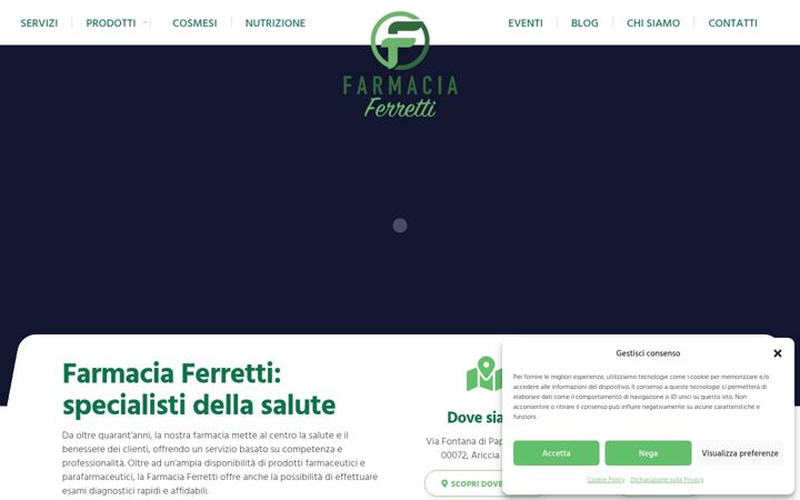 Screenshot of farmaciaferrettisas.it