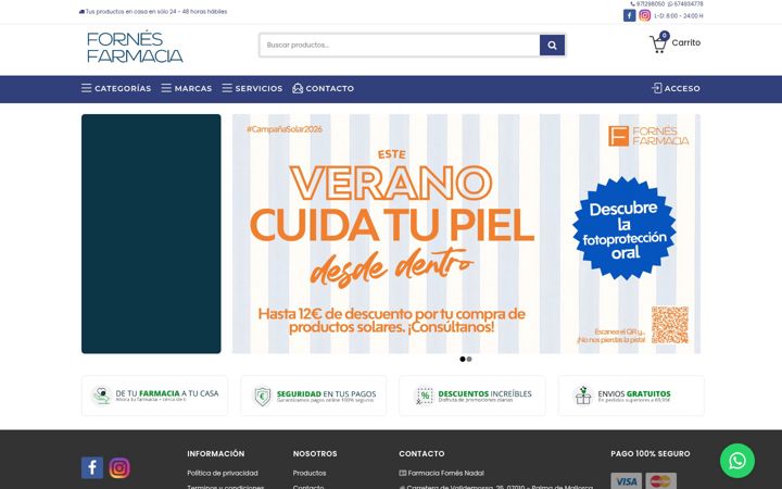 Screenshot of farmaciafornes.com