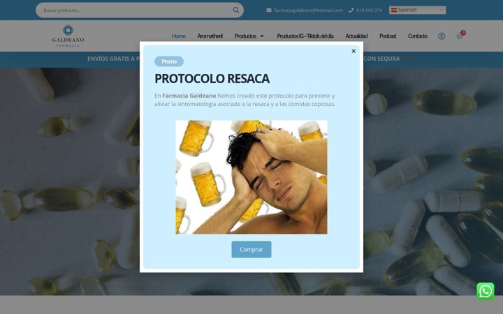 Screenshot του farmaciagaldeano.es