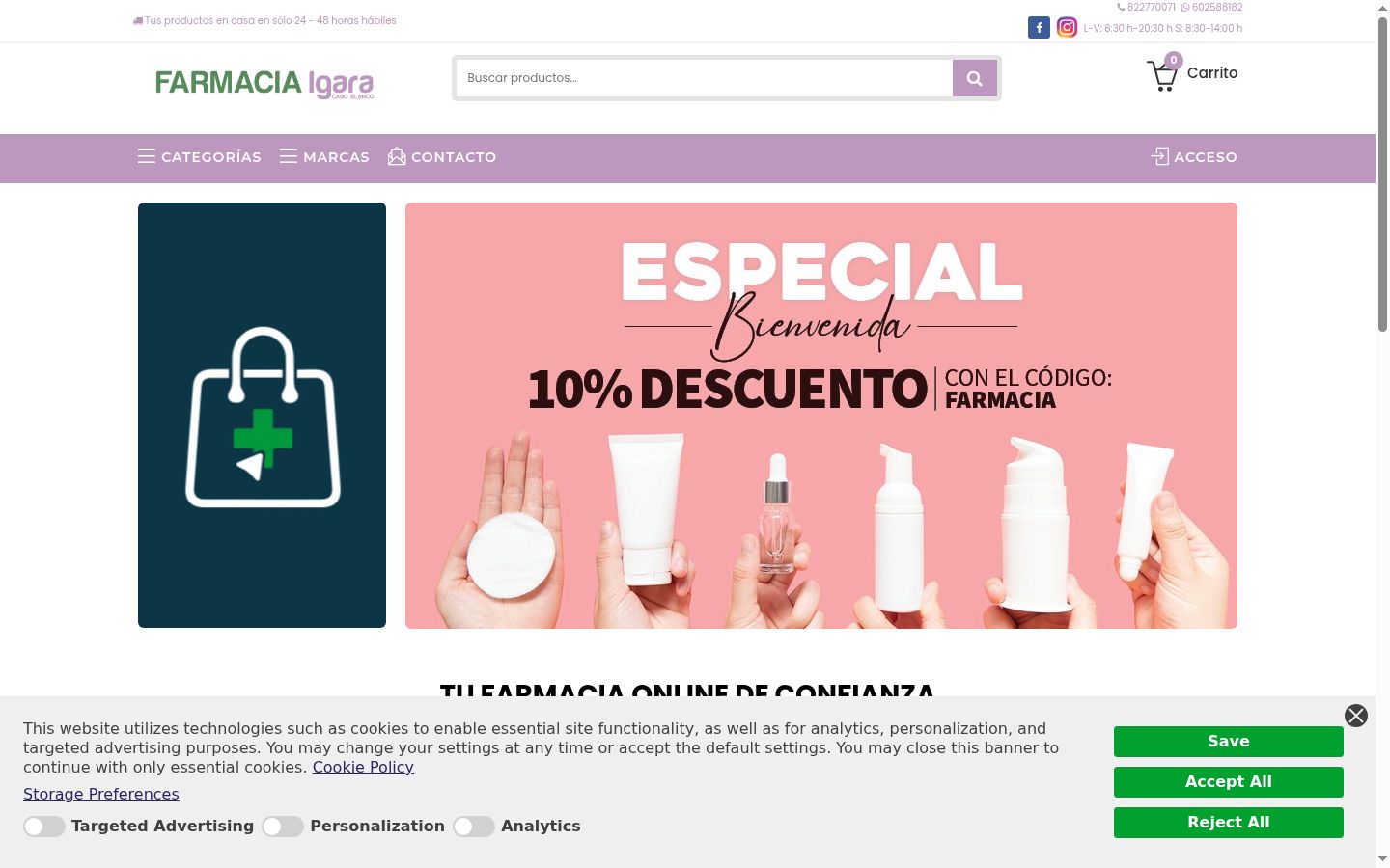 Screenshot of the consent banner shown before any interaction