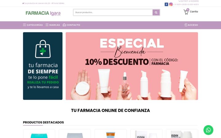 Screenshot of farmaciaigaracaboblanco.es
