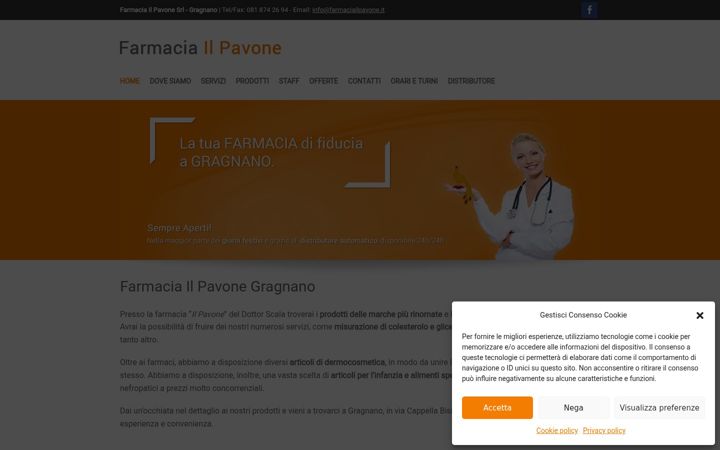 Captura de pantalla de farmaciailpavone.it