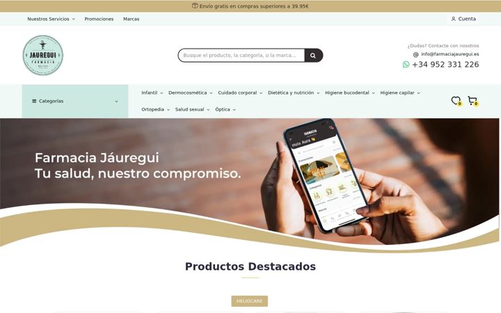 Screenshot of farmaciajauregui.es