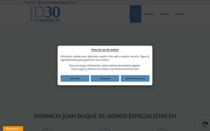 Screenshot of farmaciajuanduque30.com