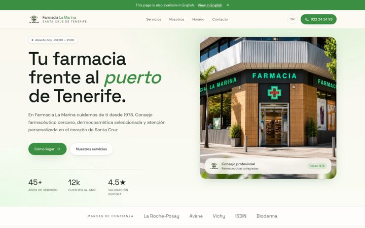 Screenshot of farmacialamarina.com