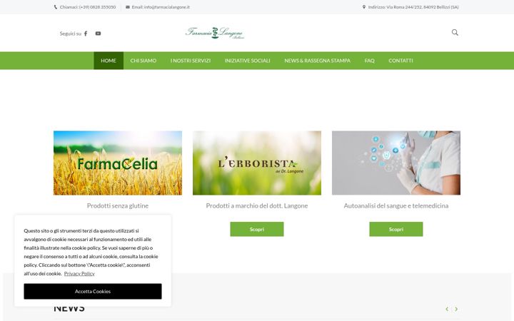 Ekraanipilt saidist farmacialangone.it