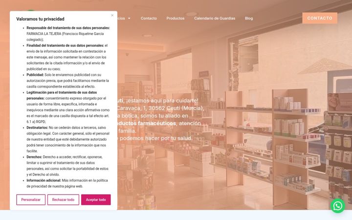 Screenshot ta' farmacialatejera.net