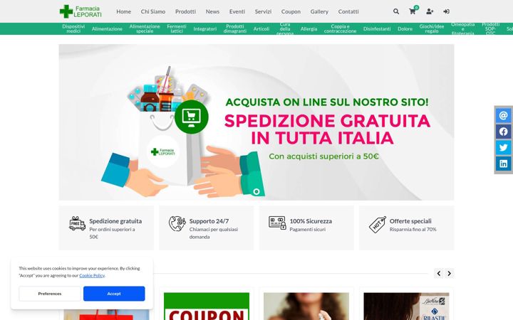 Screenshot of farmacialeporati.it