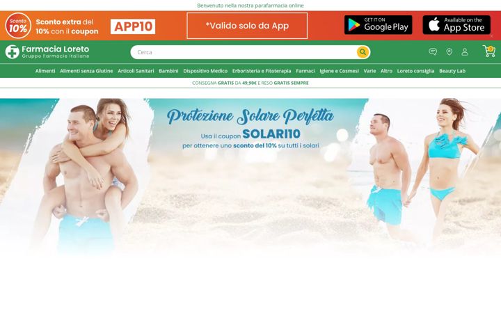 Screenshot of farmacialoreto.it