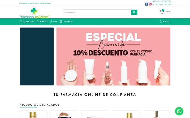 Екранна снимка на farmacialosrobleslanzarote.es