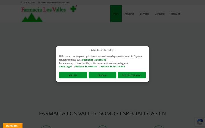 Ekrānuzņēmums no farmacialosvalles.info