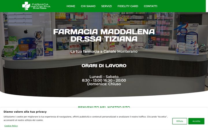 Screenshot of farmaciamaddalenatiziana.it