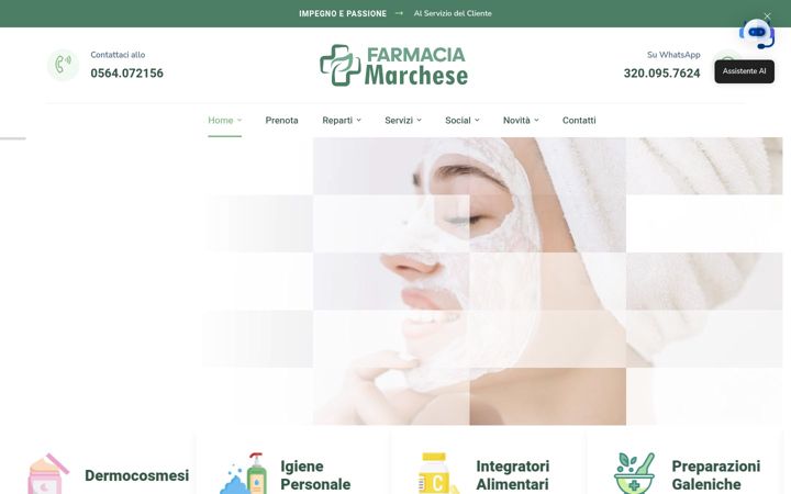 Kuvakaappaus sivustosta farmaciamarchesegrosseto.it