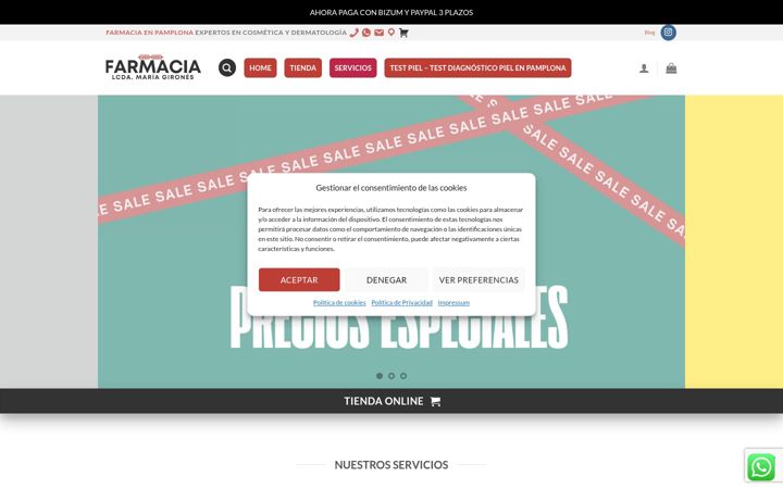 Screenshot of farmaciamariagirones.com
